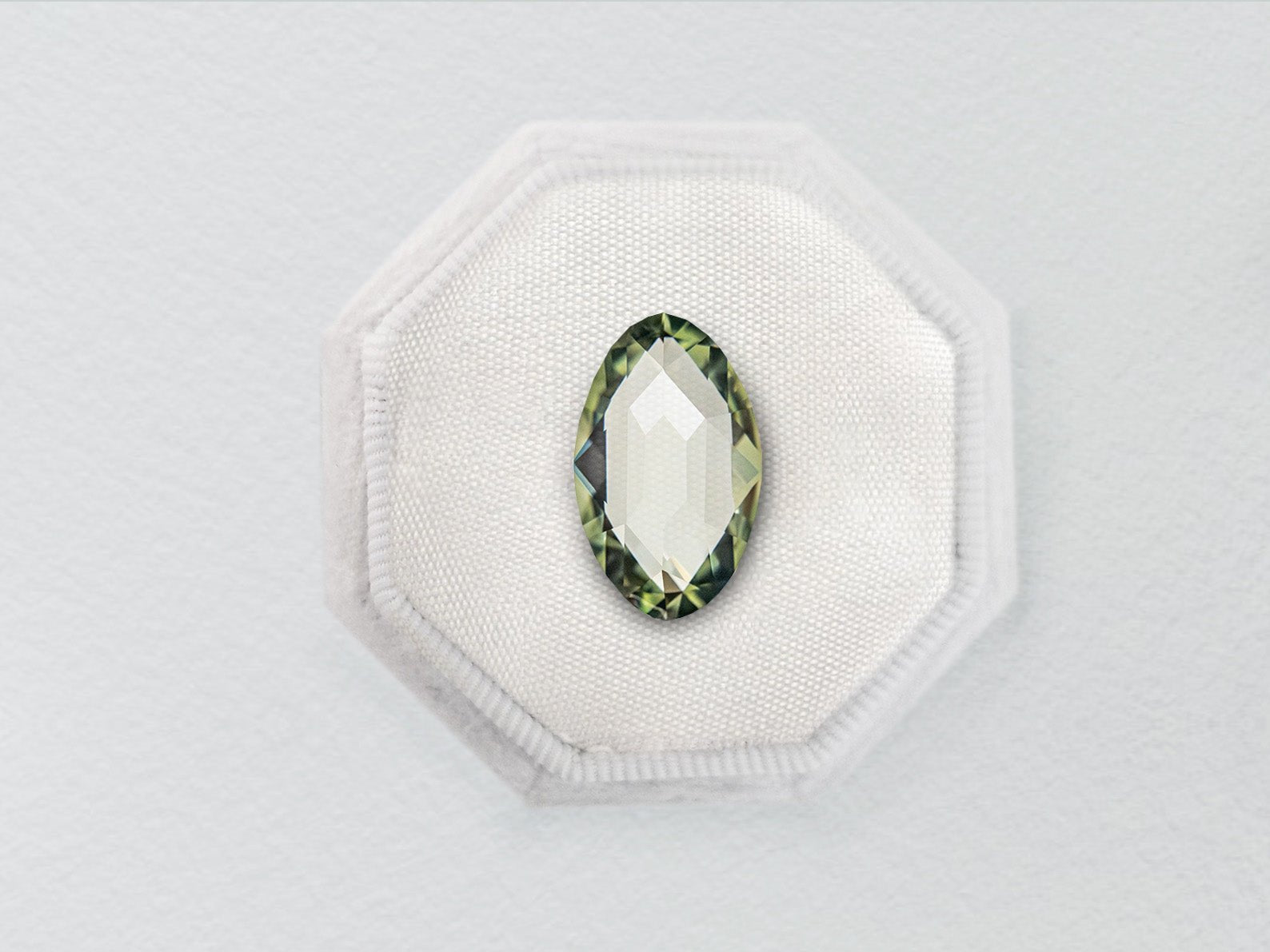 0.93ct Green Rose Cut Marquise Sapphire - Lelya - bespoke engagement and wedding rings made in Scotland, UK