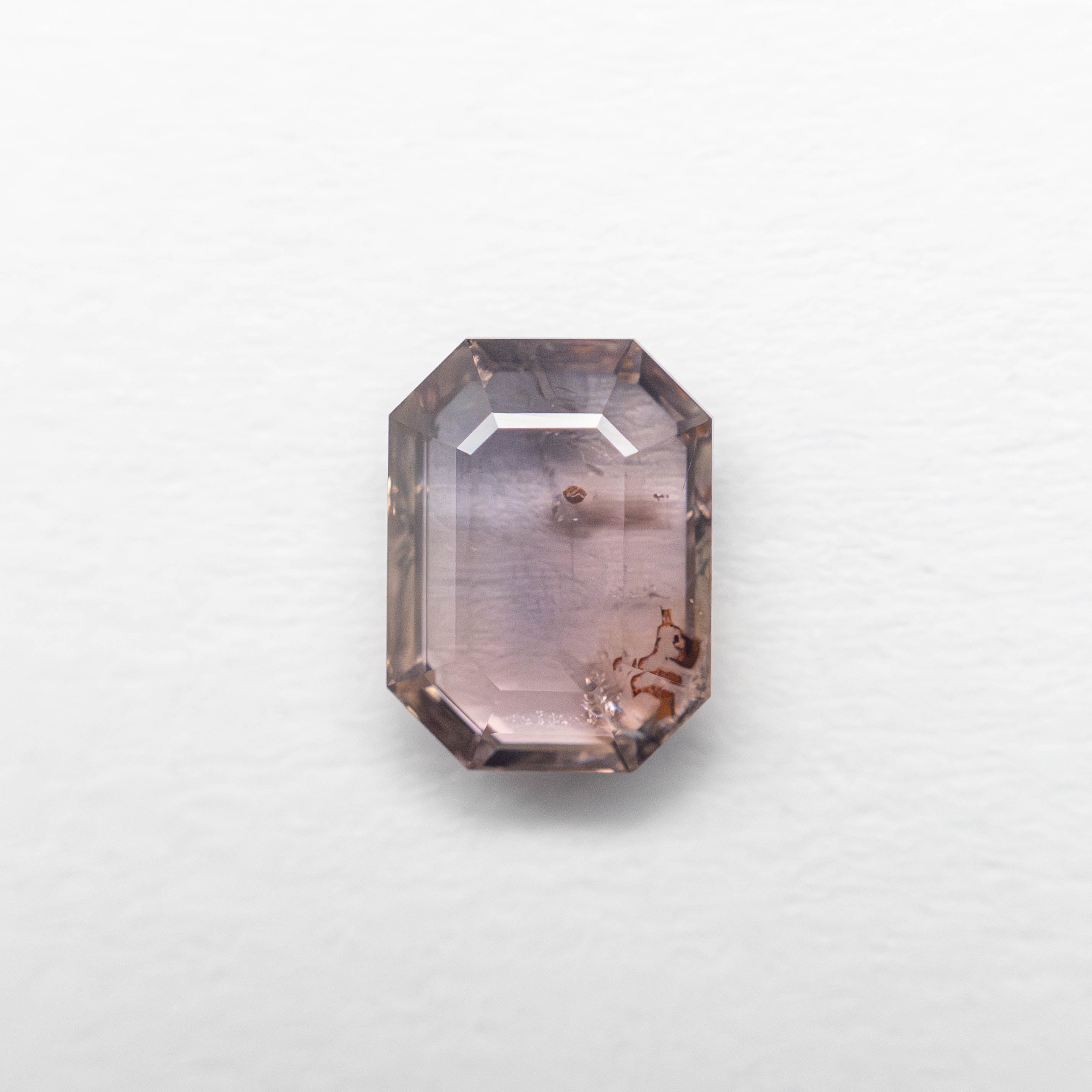 1.02ct Purple/Orange Cut Corner Portrait Cut Rectangle Sapphire - Lelya - bespoke engagement and wedding rings made in Scotland, UK