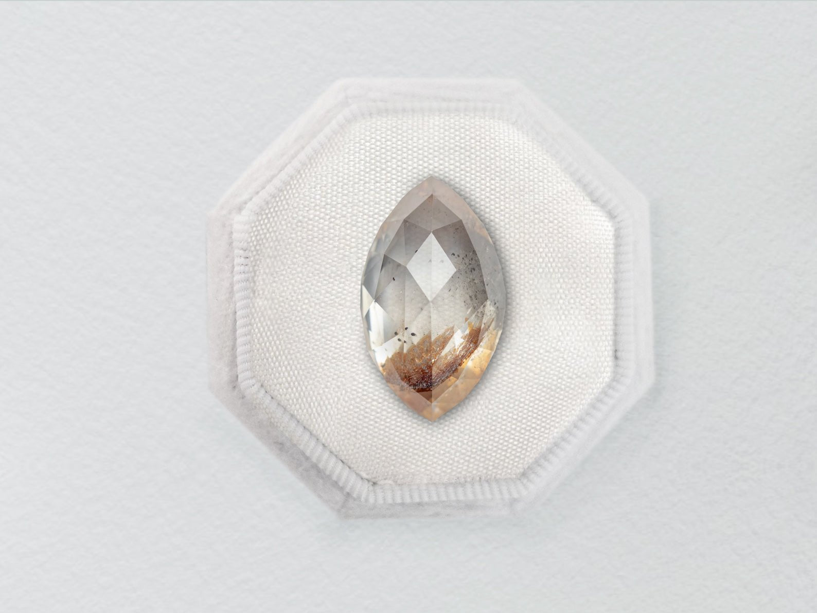 1.94ct Rustic Salt and Pepper Marquise Double Cut Diamond - Lelya - bespoke engagement and wedding rings made in Scotland, UK