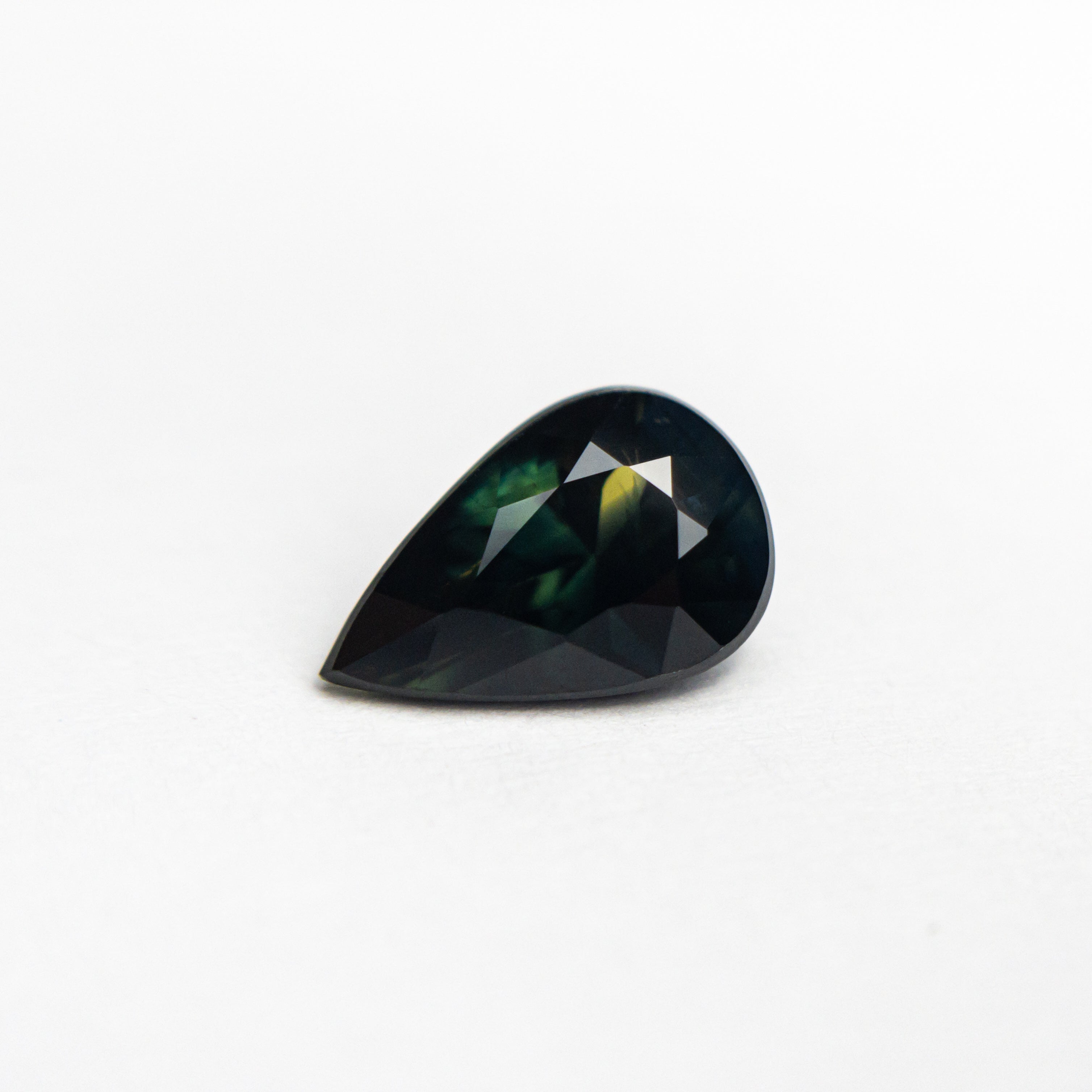 1.12ct Parti Teal-Yellow Pear Brilliant Sapphire - Lelya - bespoke engagement and wedding rings made in Scotland, UK