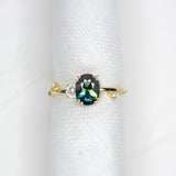 1.28ct Teal Oval Brilliant Sapphire - Lelya - bespoke engagement and wedding rings made in Scotland, UK