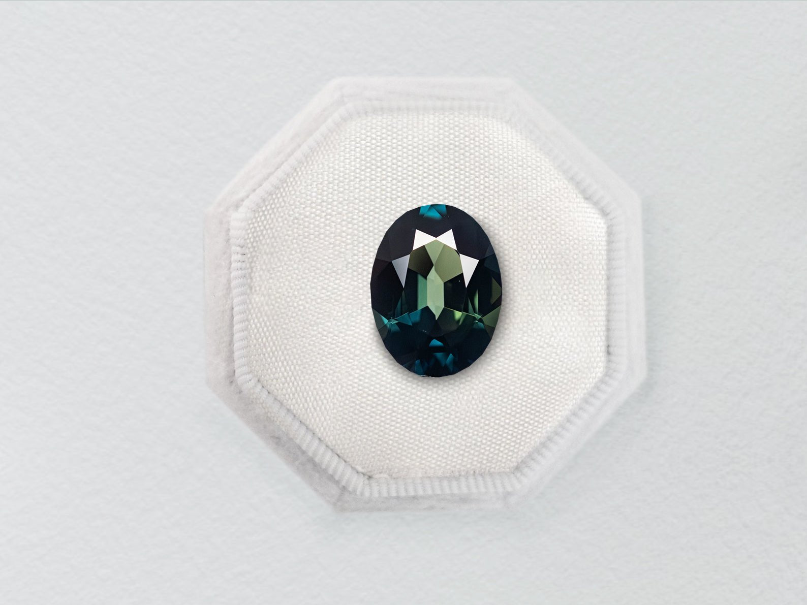 1.85ct Blue Teal Oval Brilliant Sapphire - Lelya - bespoke engagement and wedding rings made in Scotland, UK