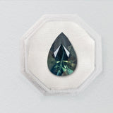 2ct Teal Pear Brilliant Sapphire - Lelya - bespoke engagement and wedding rings made in Scotland, UK
