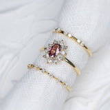 Custom 0.52ct Pink Orange Sapphire Halo Ring - Lelya - bespoke engagement and wedding rings made in Scotland, UK