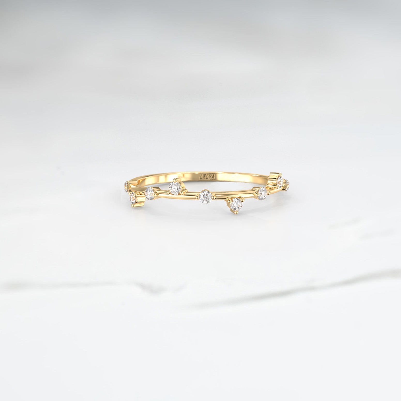 Diamond Dew Band - Lelya - bespoke engagement and wedding rings made in Scotland, UK