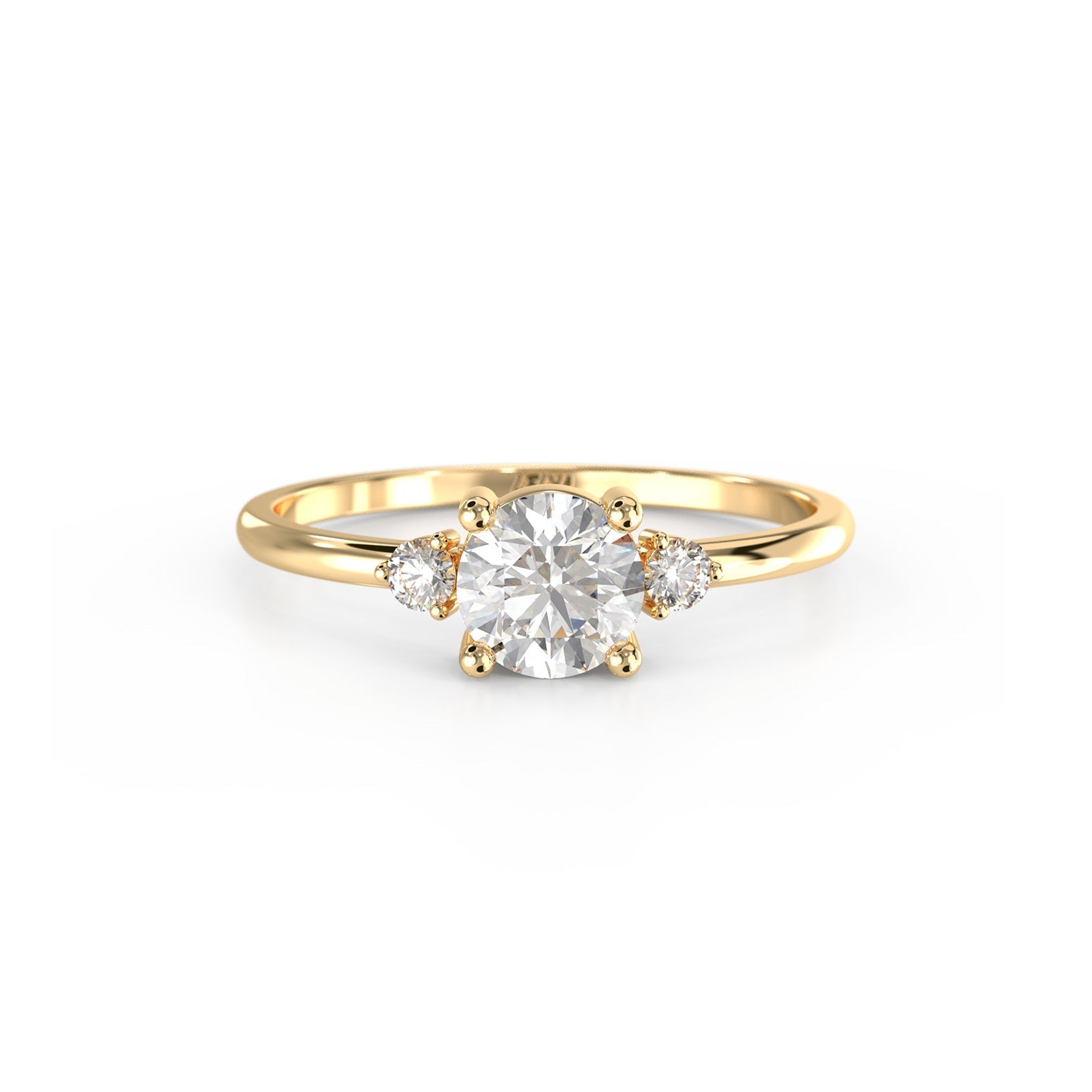 Solitaire diamond ring hot sale thin band