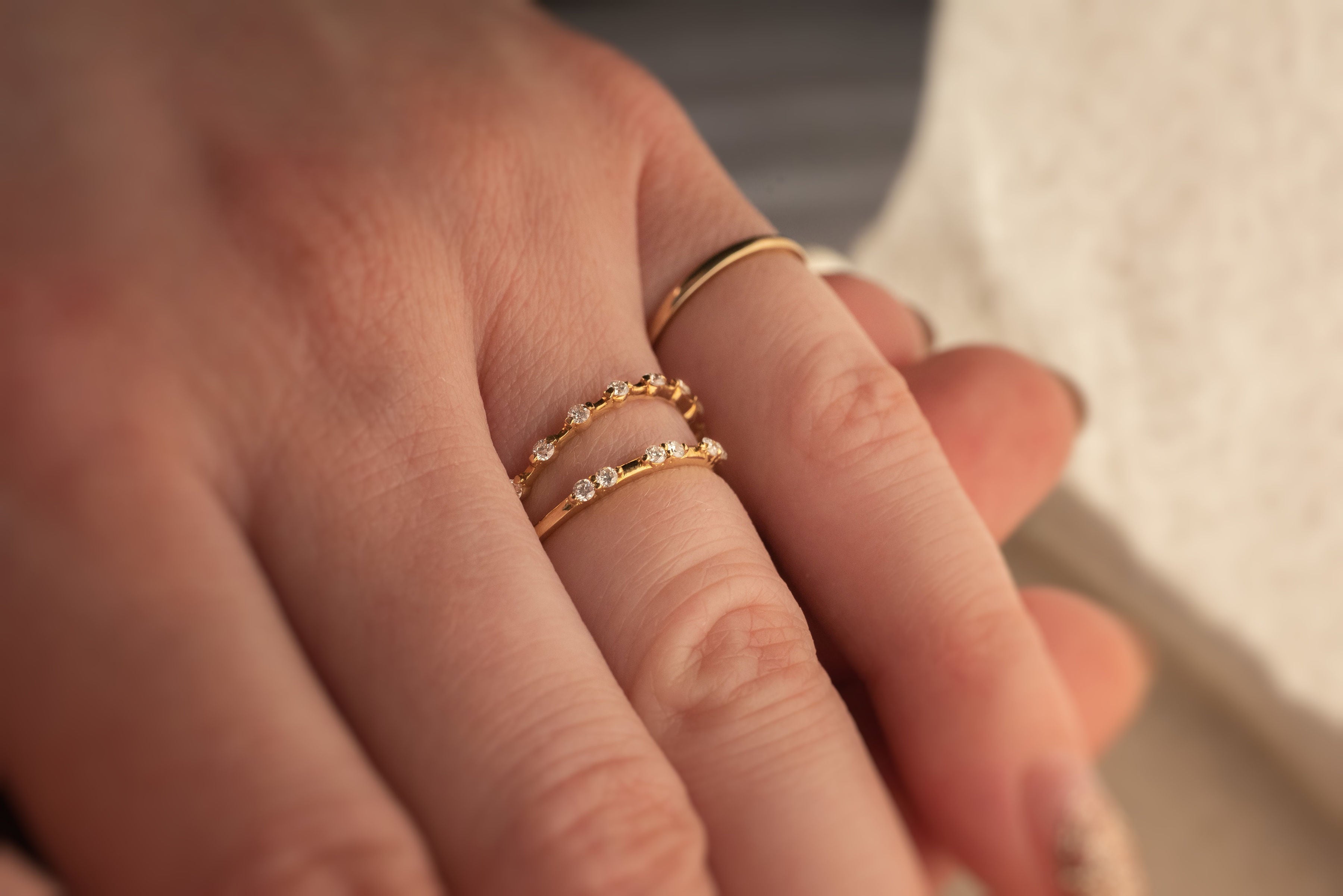 Diamond Ice Band - Lelya - bespoke engagement and wedding rings made in Scotland, UK
