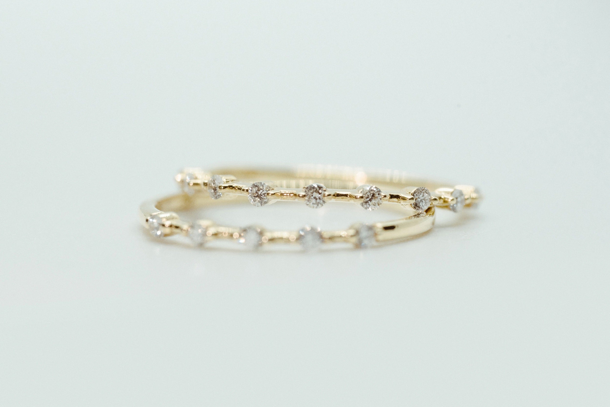 Diamond Ice Band (Semi) - Lelya - bespoke engagement and wedding rings made in Scotland, UK