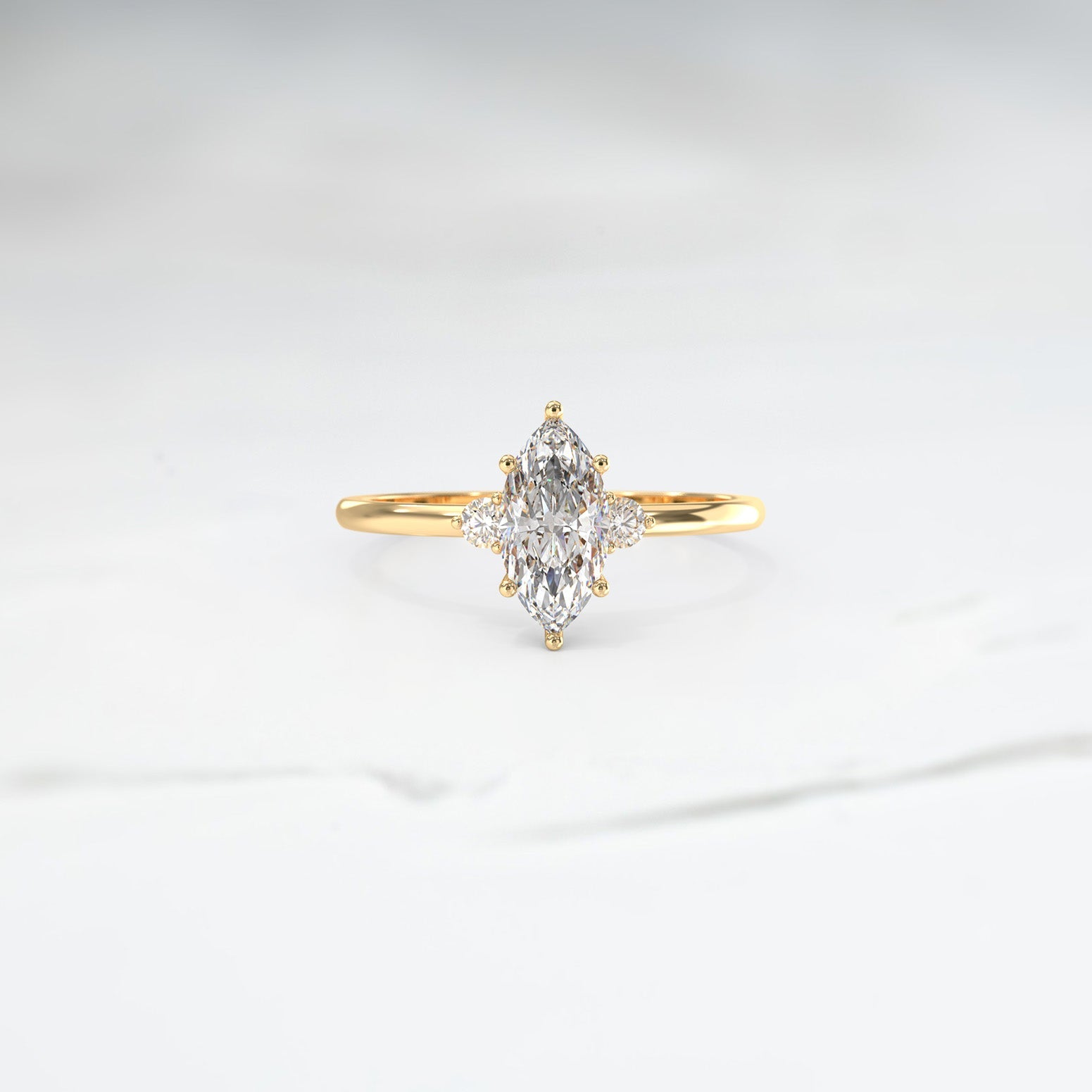 Diamond Stella Triad Ring - Lelya - bespoke engagement and wedding rings made in Scotland, UK