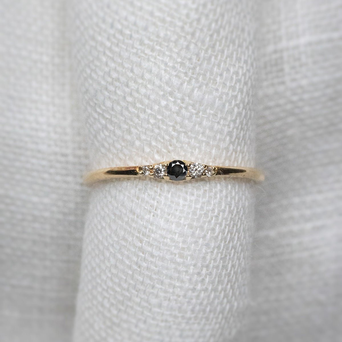 Wee Black Diamond Ripple Band - Lelya - bespoke engagement and wedding rings made in Scotland, UK
