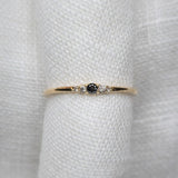 Wee Black Diamond Ripple Band - Lelya - bespoke engagement and wedding rings made in Scotland, UK