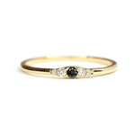 Wee Black Diamond Ripple Band - Lelya - bespoke engagement and wedding rings made in Scotland, UK