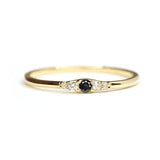 Wee Black Diamond Ripple Band - Lelya - bespoke engagement and wedding rings made in Scotland, UK