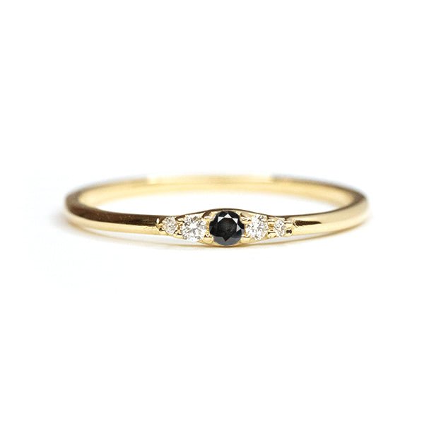 Wee Black Diamond Ripple Band - Lelya - bespoke engagement and wedding rings made in Scotland, UK