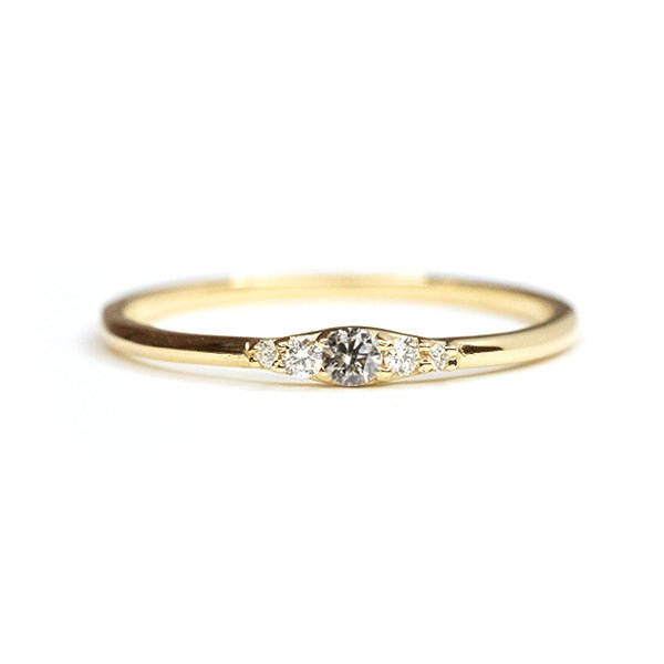 Wee Champagne Diamond Ripple Band - Lelya - bespoke engagement and wedding rings made in Scotland, UK