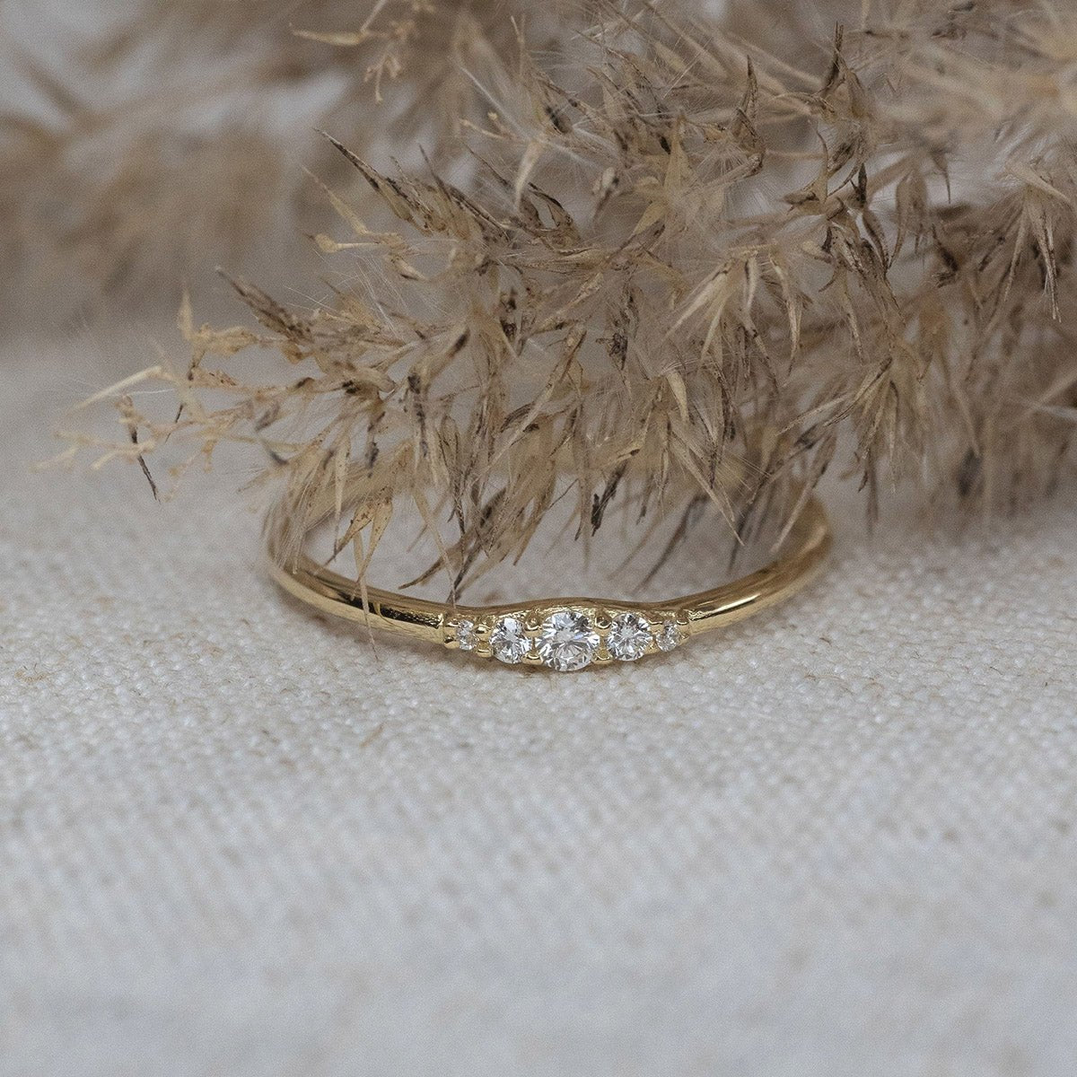 Wee Diamond Ripple Band - Lelya - bespoke engagement and wedding rings made in Scotland, UK