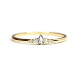Wee Light Salt and Pepper Pear Diamond Ripple Band - Lelya - bespoke engagement and wedding rings made in Scotland, UK