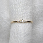 Wee Light Salt and Pepper Pear Diamond Ripple Band - Lelya - bespoke engagement and wedding rings made in Scotland, UK