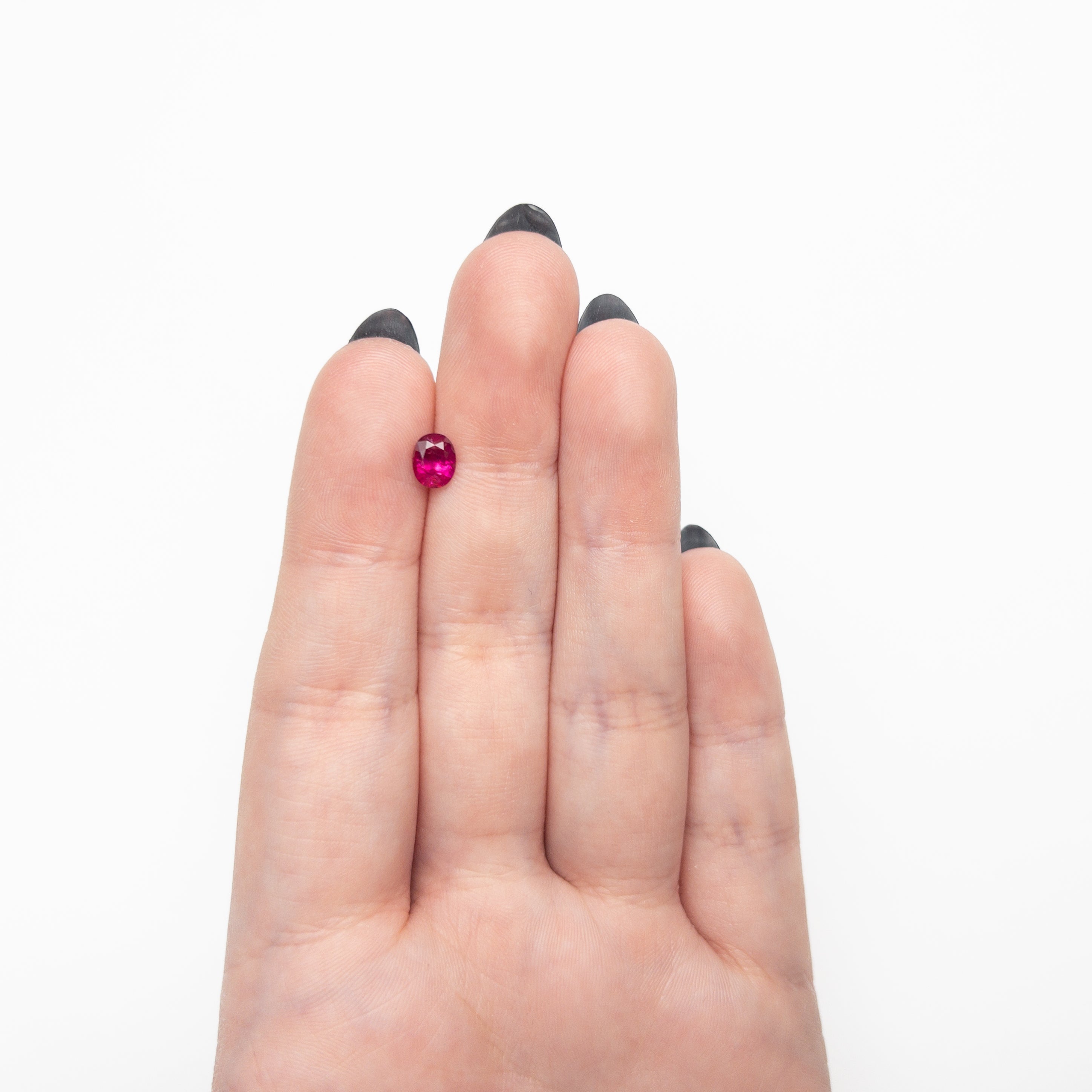 0.82ct 6.31x5.00x3.28mm Oval Brilliant Ruby 27957 - 02 - Lelya - bespoke engagement and wedding rings made in Scotland, UK
