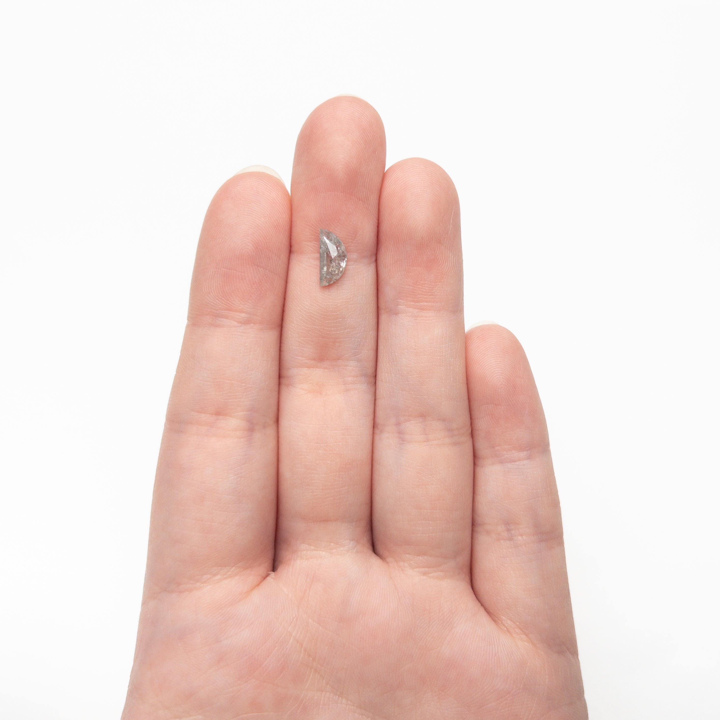 0.90ct 9.31x4.46x2.44mm Half Moon Rosecut 27545 - 09 - Lelya - bespoke engagement and wedding rings made in Scotland, UK