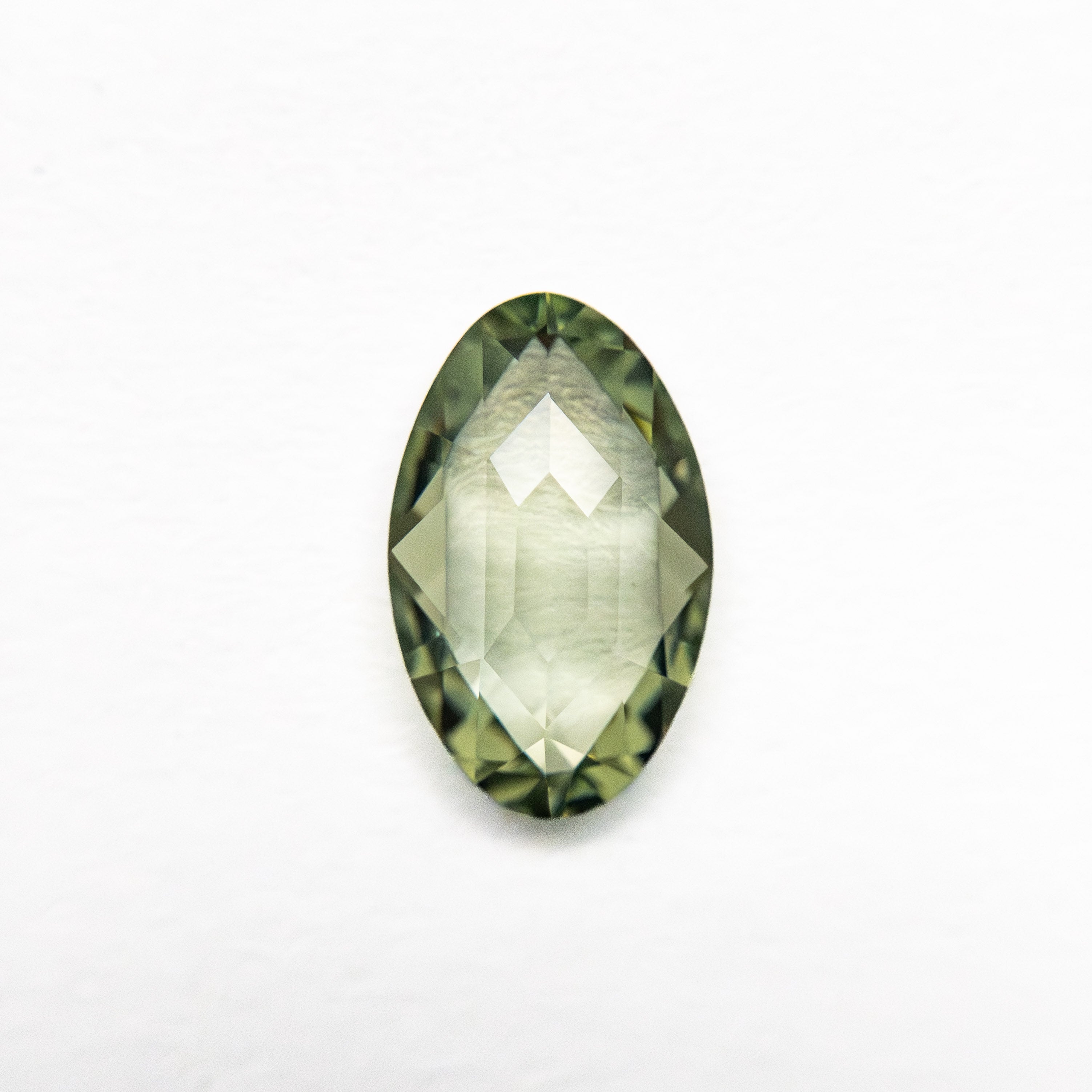 0.93ct Green Rose Cut Marquise Sapphire - Lelya - bespoke engagement and wedding rings made in Scotland, UK