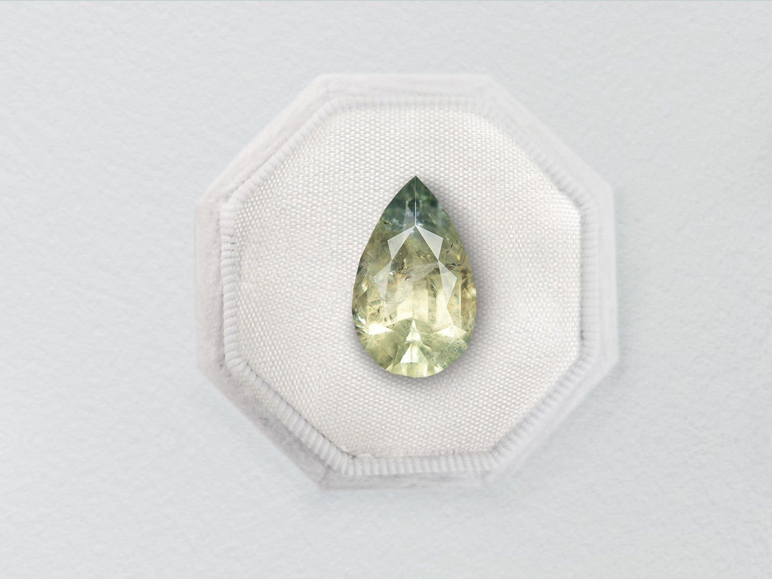 0.98ct Sage Pear Brilliant Sapphire - Lelya - bespoke engagement and wedding rings made in Scotland, UK