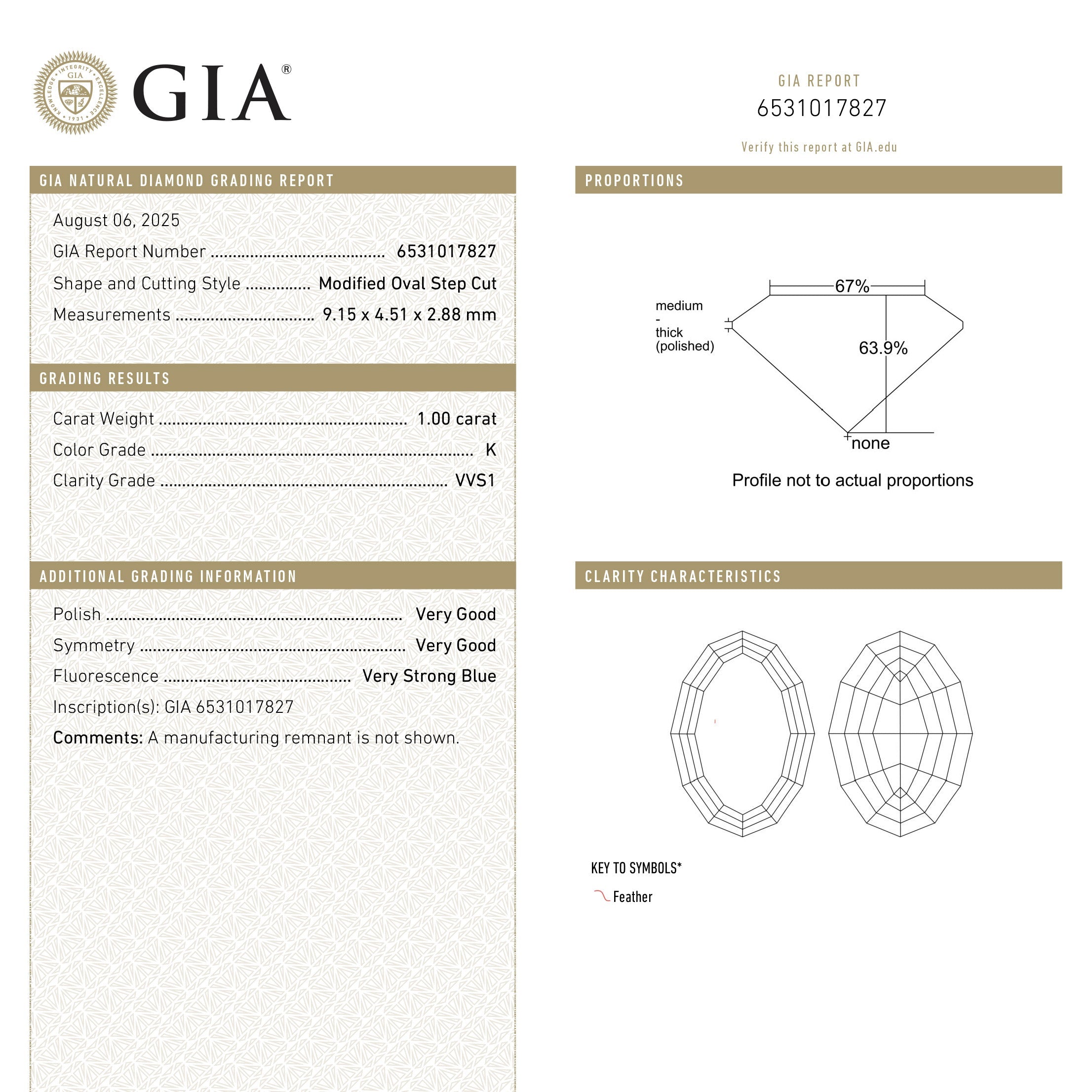 1.00ct 9.15x4.51x2.88mm GIA VVSI K Geo Oval Step Cut 28330-01 - Lelya - bespoke engagement and wedding rings made in Scotland, UK
