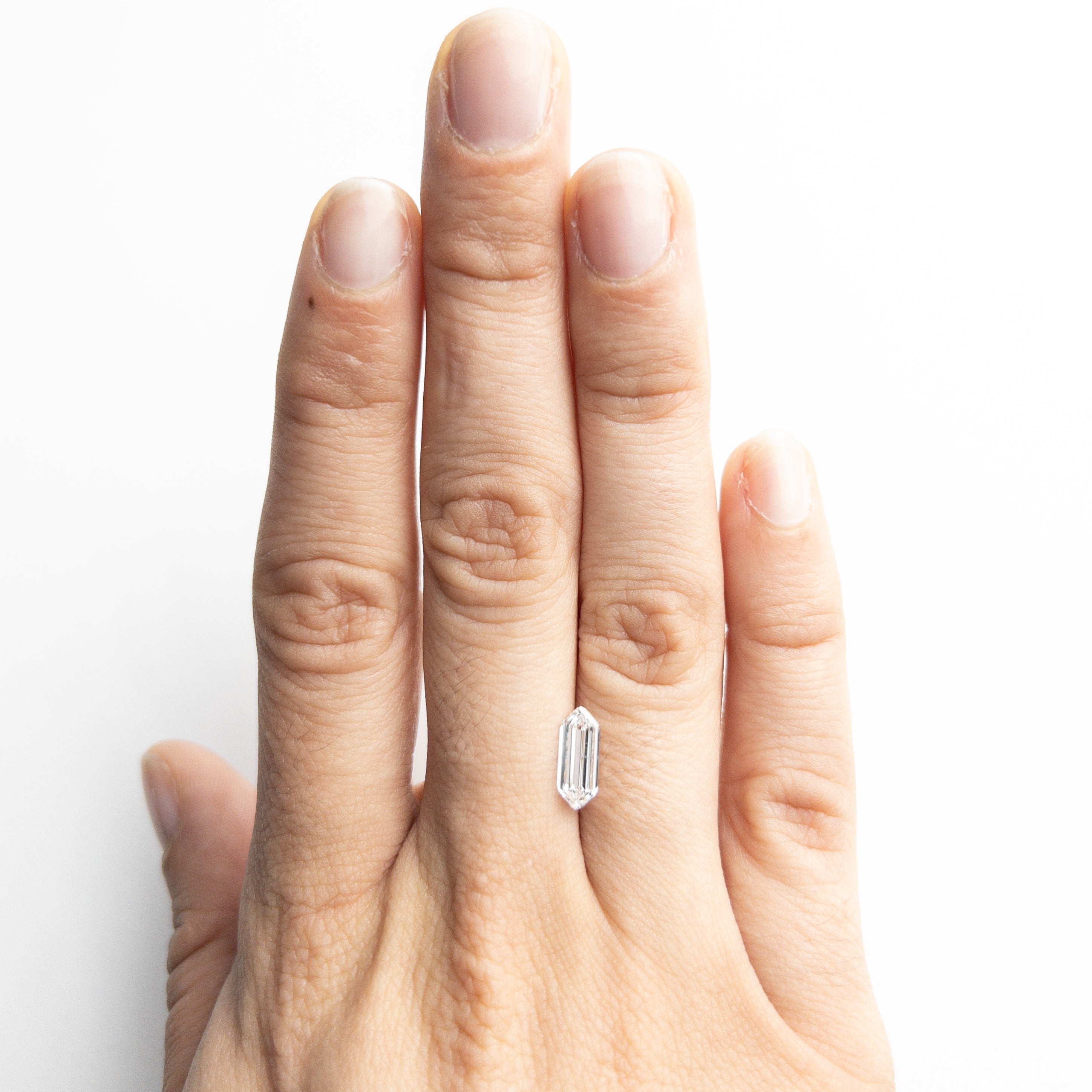 1.01ct 10.12x4.18x2.42mm GIA SI2 D Hexagon Step Cut 22621 - 01 - Lelya - bespoke engagement and wedding rings made in Scotland, UK