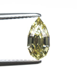 1.02ct 9.60x4.91x3.19mm VVS2 Greenish Yellow Geo Pear Step Cut 27905-10 - Lelya - bespoke engagement and wedding rings made in Scotland, UK