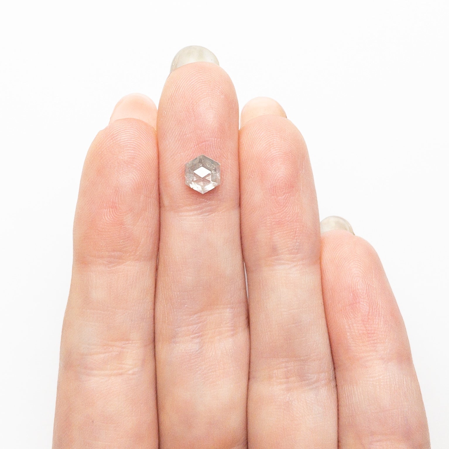 1.08ct 6.46x5.60x3.76mm Hexagon Rosecut 25457 - 32 - Lelya - bespoke engagement and wedding rings made in Scotland, UK