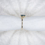 1.13ct Pear Teal Sapphire Gaia Triad Ring - Lelya - bespoke engagement and wedding rings made in Scotland, UK