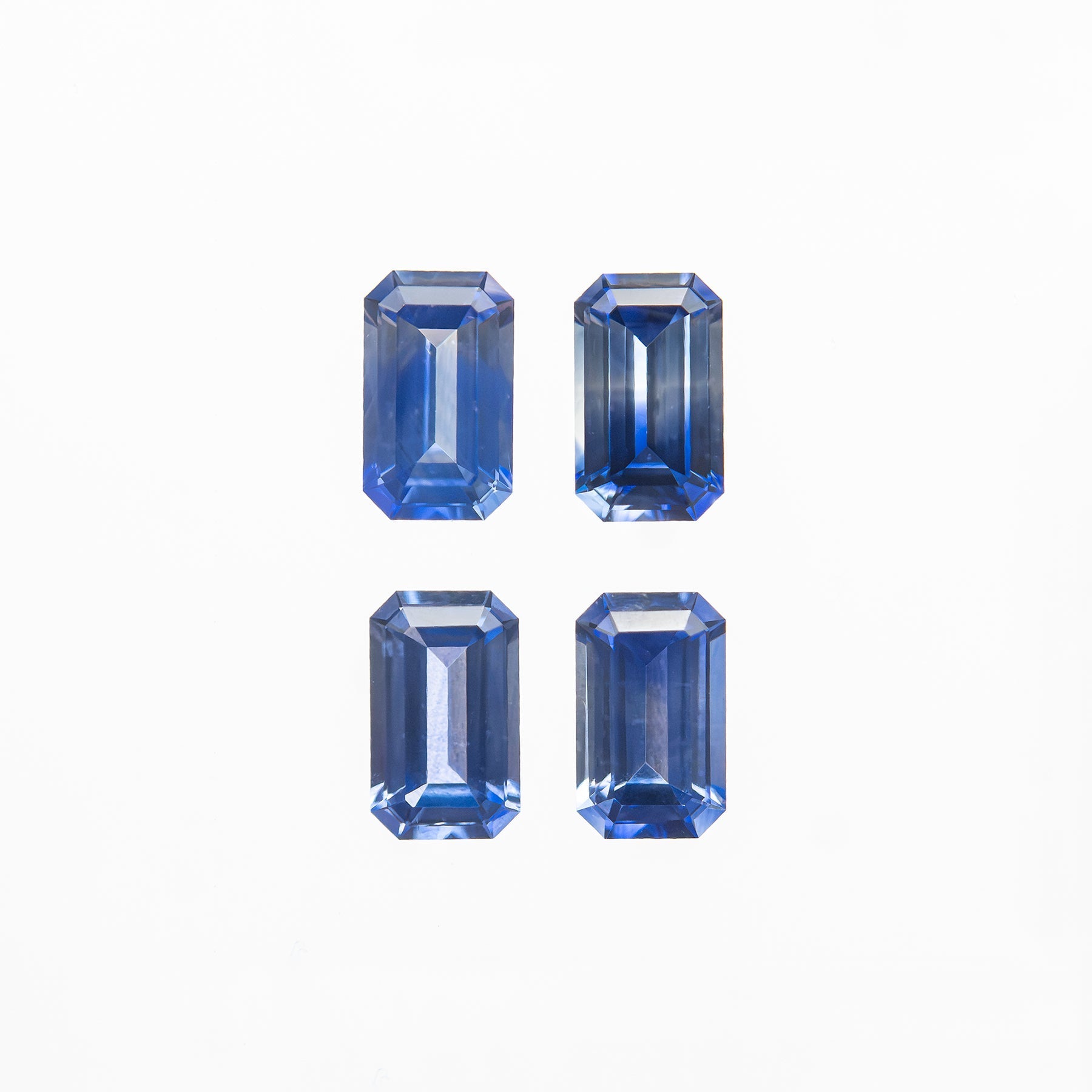 1.20cttw 4pc 5x3mm Cut Corner Rectangle Step Cut Sapphires 27729-01 - Lelya - bespoke engagement and wedding rings made in Scotland, UK