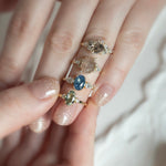 1.21ct Blue Aurora Triad Ring - Lelya - bespoke engagement and wedding rings made in Scotland, UK