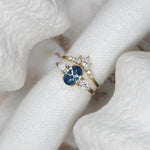 1.21ct Blue Aurora Triad Ring - Lelya - bespoke engagement and wedding rings made in Scotland, UK
