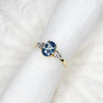 1.21ct Blue Aurora Triad Ring - Lelya - bespoke engagement and wedding rings made in Scotland, UK