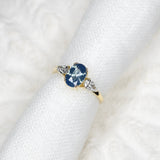 1.21ct Blue Aurora Triad Ring - Lelya - bespoke engagement and wedding rings made in Scotland, UK