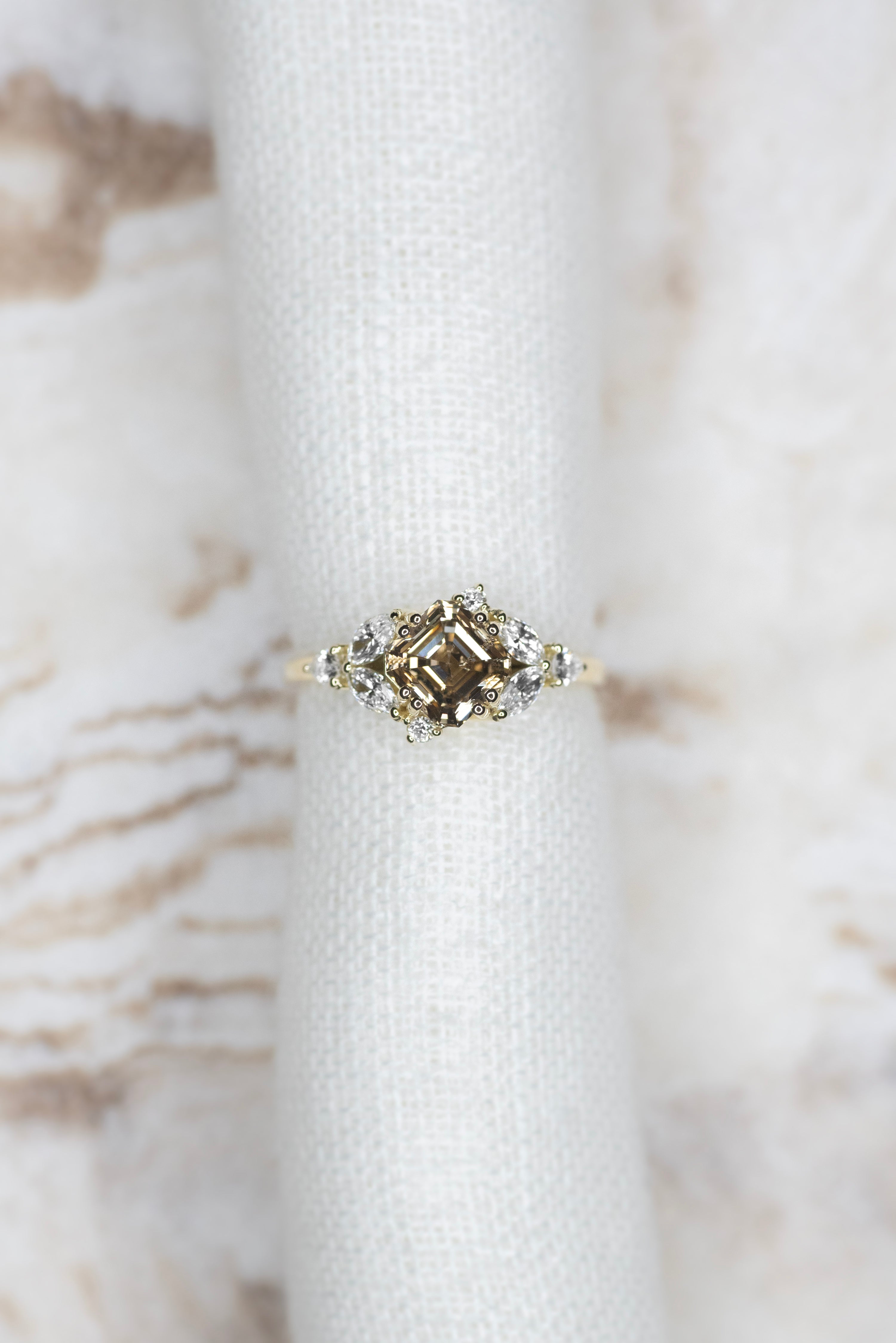 1.21ct Champagne Diamond Star's Keeping Ring - Lelya - bespoke engagement and wedding rings made in Scotland, UK