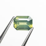 1.29ct Green Cut Corner Rectangle Step Cut Sapphire - Lelya - bespoke engagement and wedding rings made in Scotland, UK