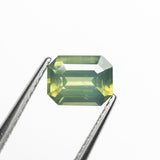 1.29ct Green Cut Corner Rectangle Step Cut Sapphire - Lelya - bespoke engagement and wedding rings made in Scotland, UK