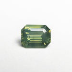 1.29ct Green Cut Corner Rectangle Step Cut Sapphire - Lelya - bespoke engagement and wedding rings made in Scotland, UK