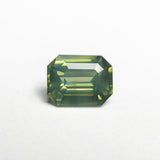 1.29ct Green Cut Corner Rectangle Step Cut Sapphire - Lelya - bespoke engagement and wedding rings made in Scotland, UK