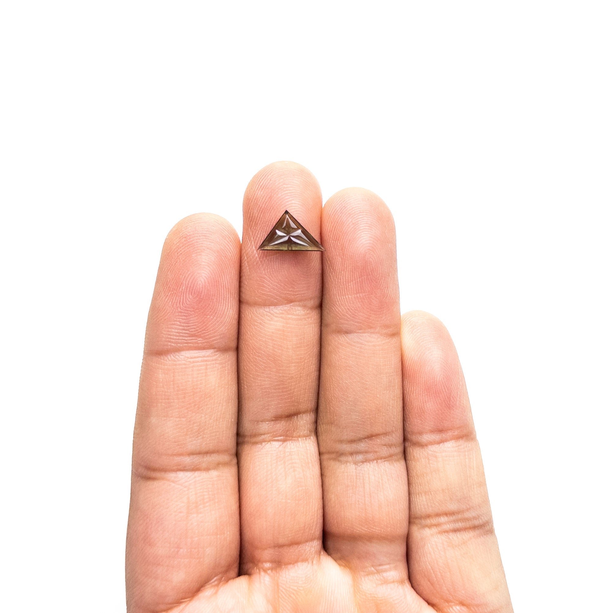 1.33ct 7.38x12.60x1.96mm Triangle Fantasy Cut Sapphire 27762-04 - Lelya - bespoke engagement and wedding rings made in Scotland, UK