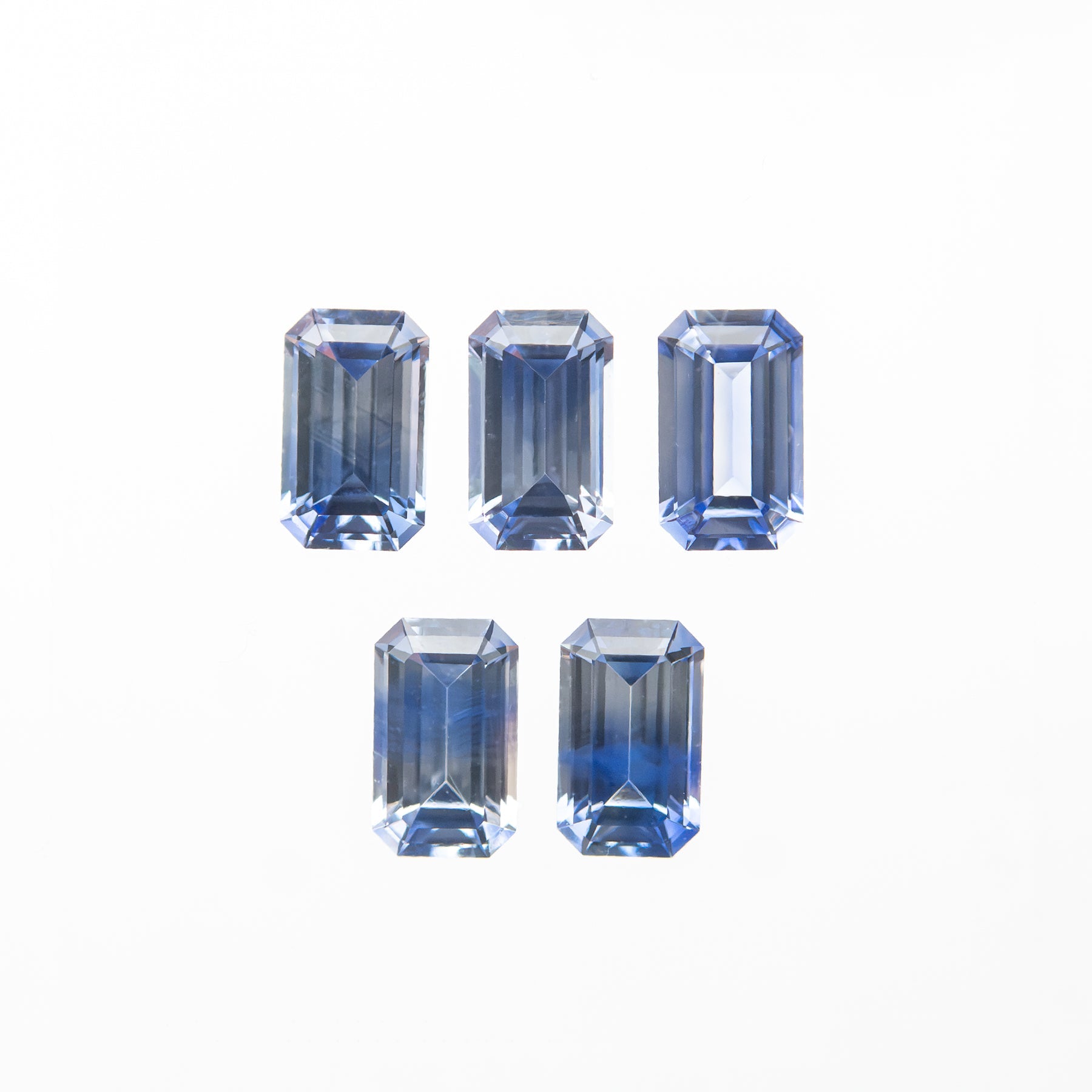 1.56cttw 5pcs 5x3mm Cut Corner Rectangle Step Cut Sapphires 27728-01 - Lelya - bespoke engagement and wedding rings made in Scotland, UK