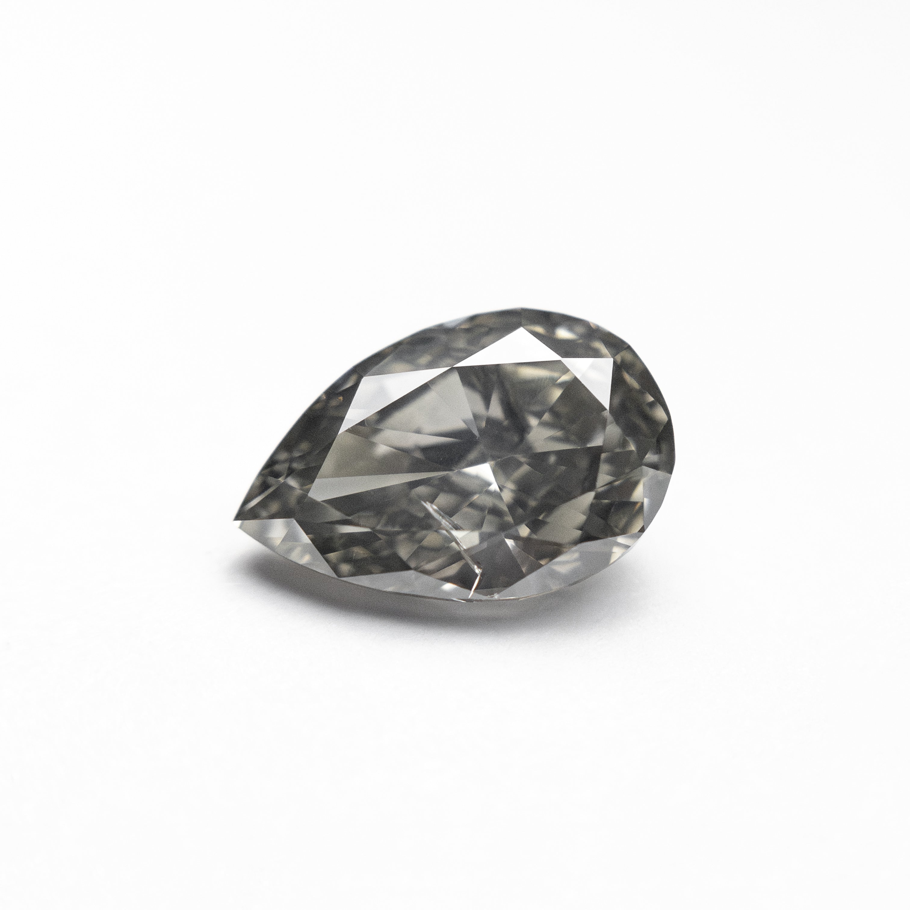 1.60ct 9.31x6.12x3.80mm Fancy Grey Pear Brilliant 19916 - 01 - Lelya - bespoke engagement and wedding rings made in Scotland, UK
