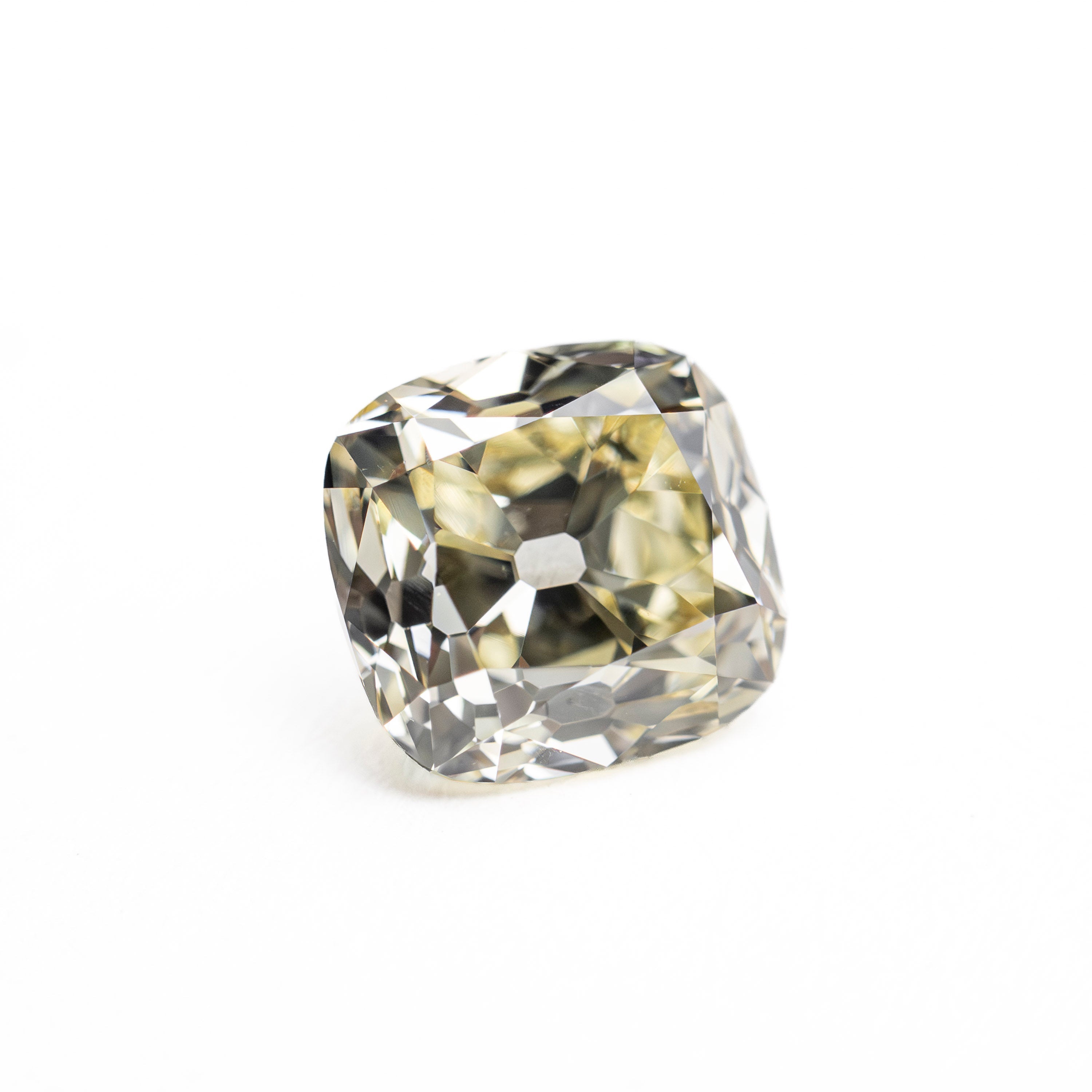 1.64ct 6.90x6.58x4.45mm VS1 Light Yellow Modern Antique Old Mine Cut 🇨🇦 27992-01 - Lelya - bespoke engagement and wedding rings made in Scotland, UK