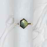 1.67ct Shield Sapphire Forest Star Ring - Lelya - bespoke engagement and wedding rings made in Scotland, UK