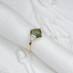 1.67ct Shield Sapphire Forest Star Ring - Lelya - bespoke engagement and wedding rings made in Scotland, UK