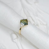 1.67ct Shield Sapphire Forest Star Ring - Lelya - bespoke engagement and wedding rings made in Scotland, UK