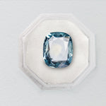 1.95ct Blue/Teal Cushion Brilliant Sapphire - Lelya - bespoke engagement and wedding rings made in Scotland, UK