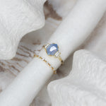 2.04ct Hexagon Sapphire Moonlight's Hush Ring - Lelya - bespoke engagement and wedding rings made in Scotland, UK